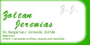 zoltan jeremias business card
